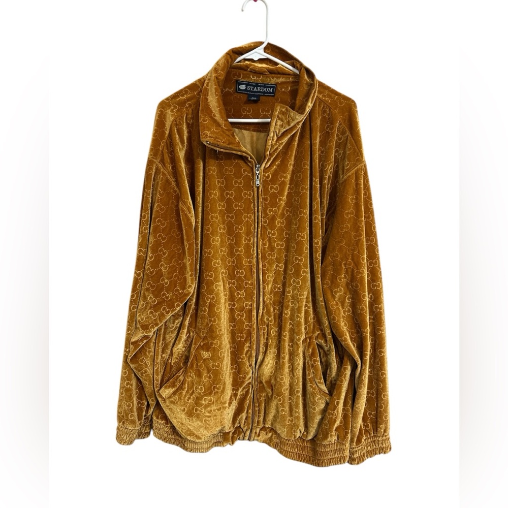 Stardom Gold Yellow Velour Vintage Jacket Signature Design 2XL